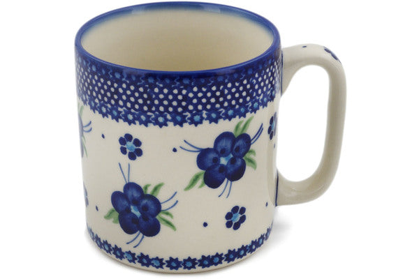 Polish Pottery Mug 13 oz Bleu-Belle Fleur Pattern