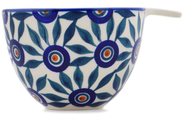 Polish Pottery 1/3 Cup Measuring Cup Peacock Train UNIKAT - Thumbnail 4