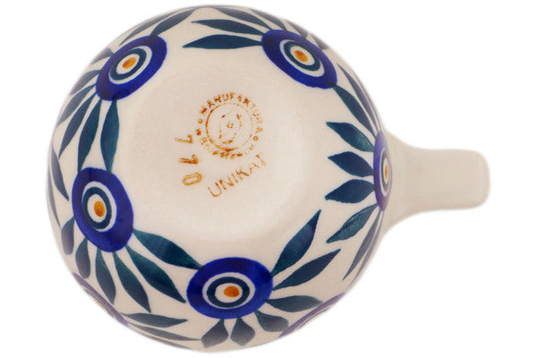 Polish Pottery 1/3 Cup Measuring Cup Peacock Train UNIKAT - Thumbnail 5
