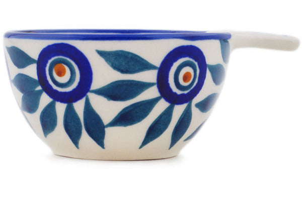 Polish Pottery 1/3 Cup Measuring Cup Peacock Train UNIKAT - Thumbnail 3