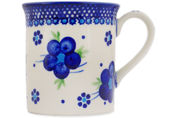 Polish Pottery 8 oz Mug Bleu-Belle Fleur