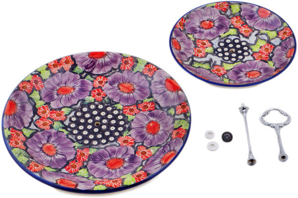 Polish Pottery Tiered Serving Stand Violet Days - Thumbnail 3