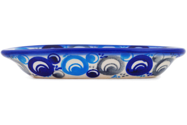 Polish Pottery 6" Condiment Dish Blue Peacock Eye - Thumbnail 4