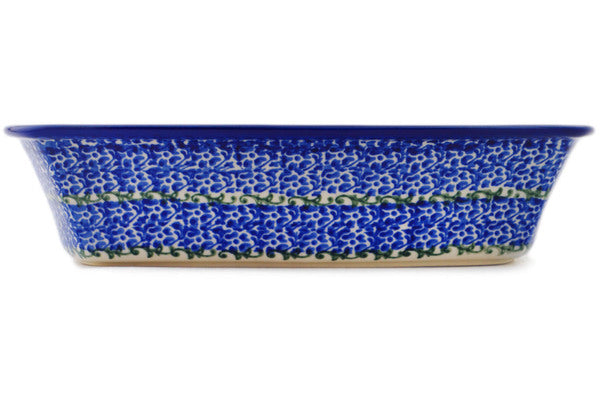 Polish Pottery 10" Rectangular Baker Hibiscus Haven - Thumbnail 3