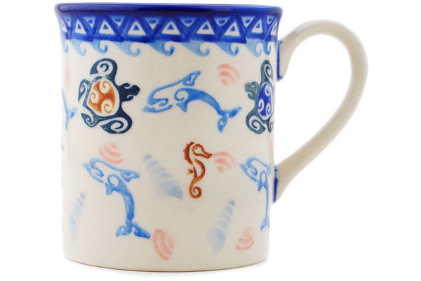 Polish Pottery 8 oz Mug Hawaiian Sea Turtle - Honu