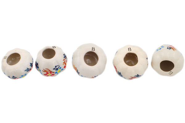 Polish Pottery 2" Set of Figurine Pumpkins - Thumbnail 3