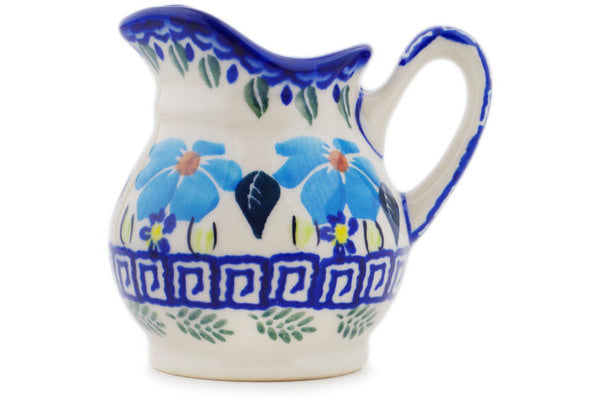 Polish Pottery 4 oz Creamer Pansy Morning - Thumbnail 3
