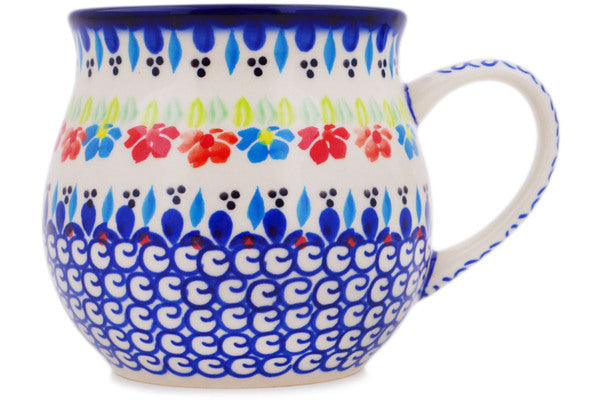 Polish Pottery 21 oz Bubble Mug Spring Flowers - Thumbnail 2