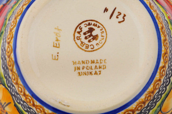Cer-Raf Polish Pottery Scalloped Bowl - Thumbnail 4