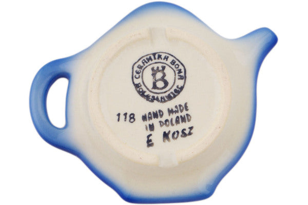 Polish Pottery 4" Tea Bag or Lemon Plate Polka Dot Frenzy - Thumbnail 3