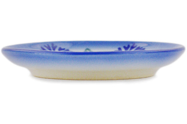 Polish Pottery 4" Plate Blue Thistle Beauty - Thumbnail 3