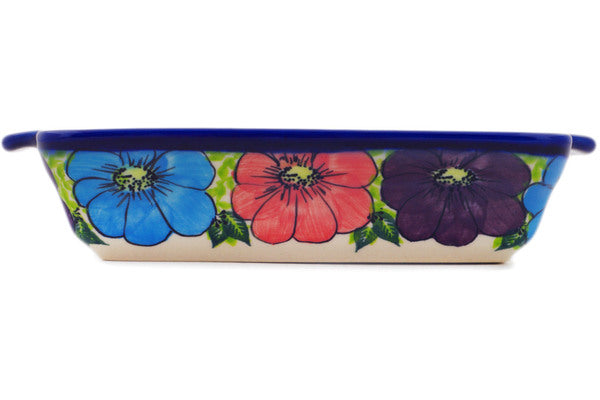 Polish Pottery 9" Rectangular Baker Bundles Of Spring UNIKAT