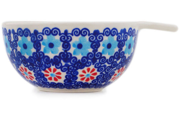 Polish Pottery 1/2 Cup Measuring Cup Floral Sea - Thumbnail 3