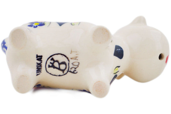Polish Pottery 2 oz Cow Shaped Creamer Grecian Fields - Thumbnail 4