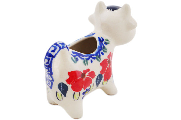 Polish Pottery 2 oz Cow Shaped Creamer Grecian Fields