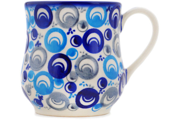Polish Pottery 13 oz Mug Blue Peacock Eye