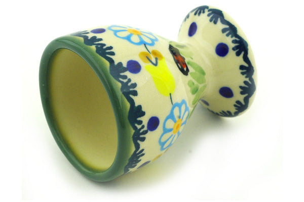 Polish Pottery 2" Egg Holder Flowers And Ladybugs - Thumbnail 3