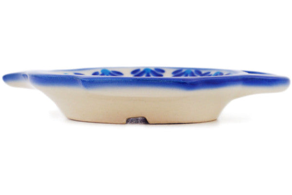 Polish Pottery 4" Tea Bag or Lemon Plate Endless Summer UNIKAT