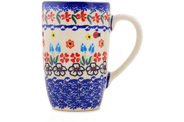 Polish Pottery 8 oz Bubble Mug Fanciful Ladybug - Thumbnail 3