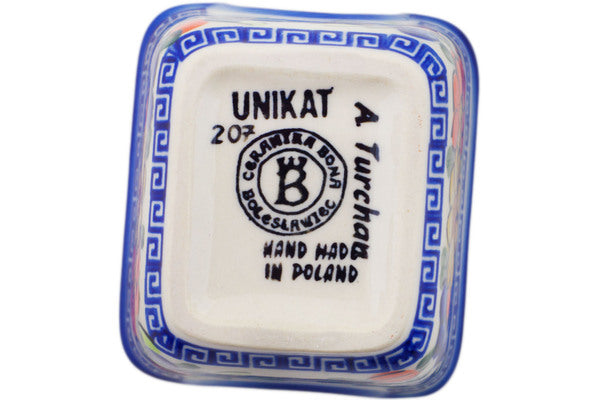 Polish Pottery 3" Sugar Packet Holder Fall Garden UNIKAT - Thumbnail 3