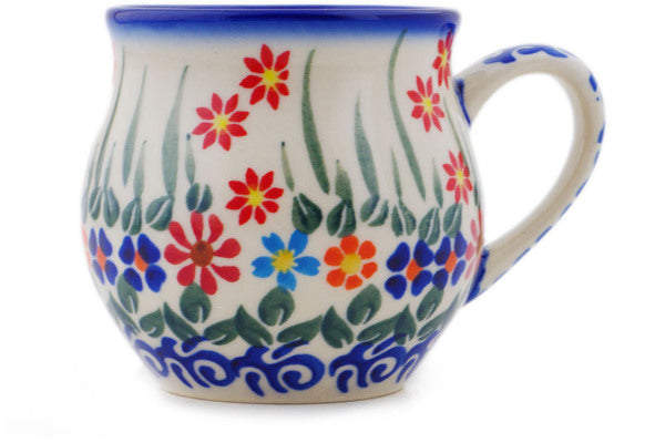 Polish Pottery 8 oz Bubble Mug Blissful Daisy - Thumbnail 3