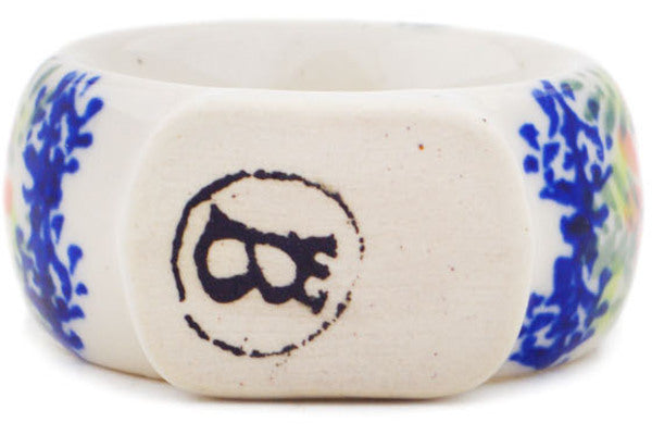 Polish Pottery 2" Napkin Ring Bold Poppies UNIKAT - Thumbnail 3