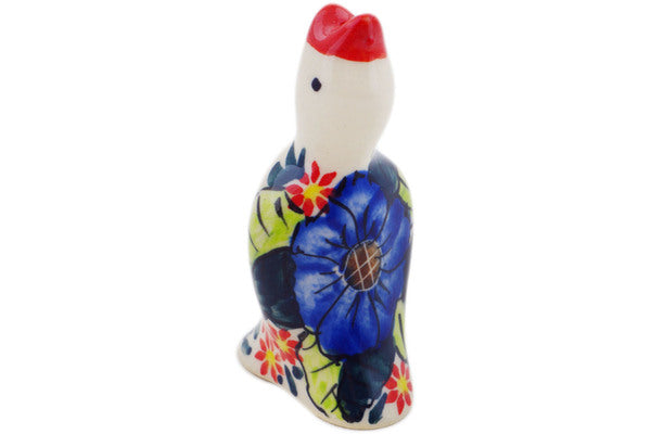 Polish Pottery 3" Pie Bird Blue Bouquet - Thumbnail 2