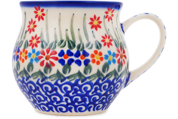 Polish Pottery 14 oz Mug Blissful Daisy - Thumbnail 3