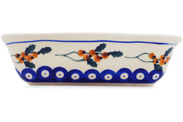 Polish Pottery 8" Rectangular Baker Yellow Holly Berries - Thumbnail 2