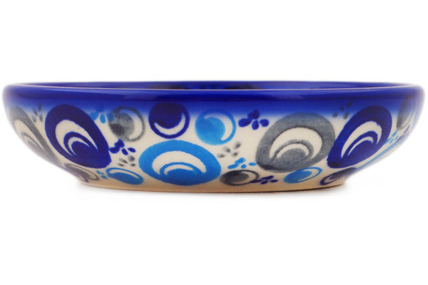 Polish Pottery 5" Bowl Blue Peacock Eye - Thumbnail 3