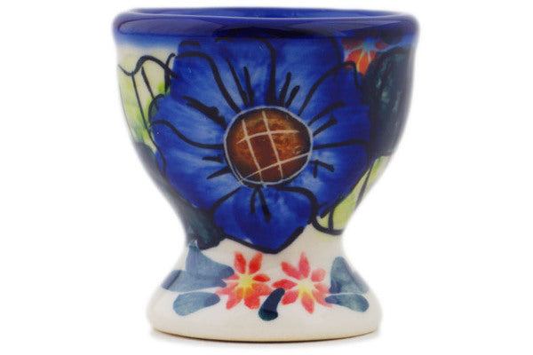Polish Pottery Egg Holder Blue Bouquet - Thumbnail 2