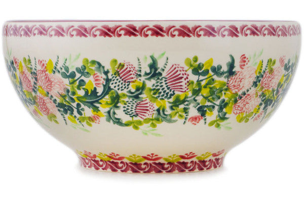 Polish Pottery 9" Bowl Thriving Thistle Wreath UNIKAT