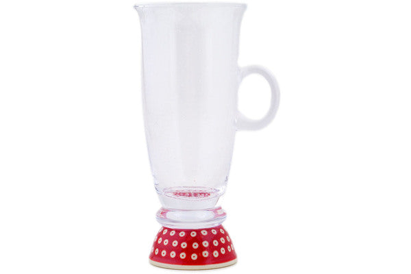 Polish Pottery 10 oz Cappuccino Glass Strawberry Seeds UNIKAT