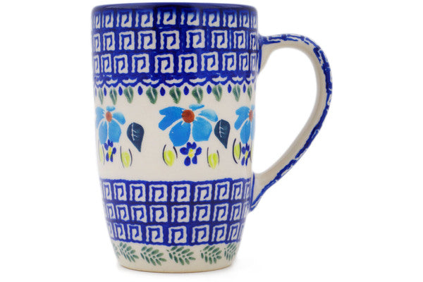 Polish Pottery 14 oz Mug Pansy Morning - Thumbnail 2
