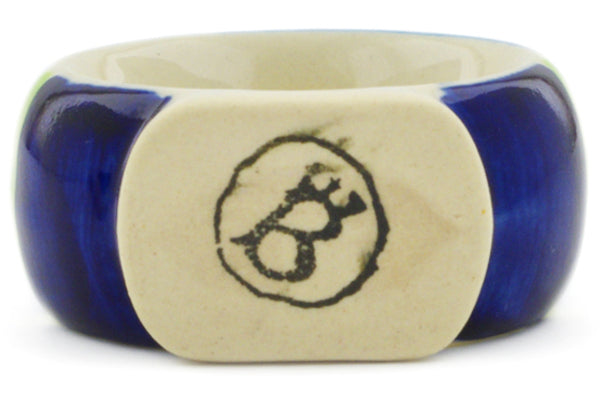 Polish Pottery 4-Piece Napkin Rings Set Midnight Eclipse - Thumbnail 4