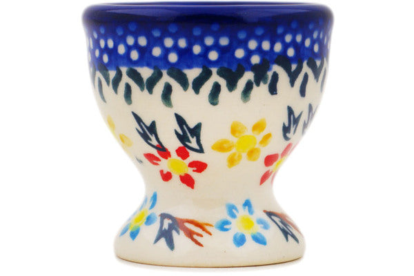 Polish Pottery 2" Egg Holder Spring Flower Ring - Thumbnail 3