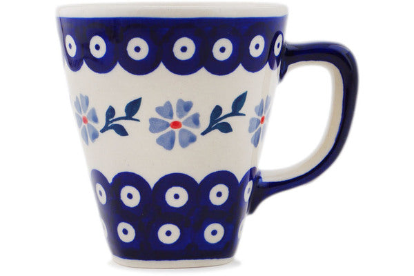 Polish Pottery 11 oz Mug Peacock Forget-Me-Not - Thumbnail 3
