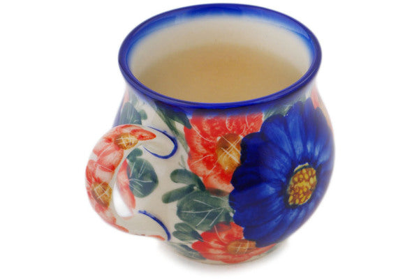 Polish Pottery 12 oz Bubble Mug Flowers In Bloom UNIKAT - Thumbnail 3