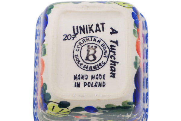 Polish Pottery 3" Sugar Packet Holder Poppy Trio UNIKAT - Thumbnail 4