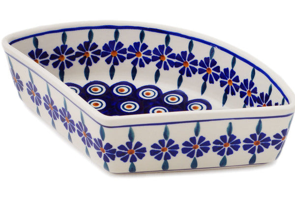 Polish Pottery 8" Bowl Crochet Peacock Eye UNIKAT - Thumbnail 2