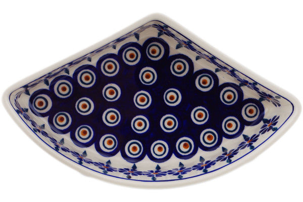 Polish Pottery 8" Bowl Crochet Peacock Eye UNIKAT - Thumbnail 5