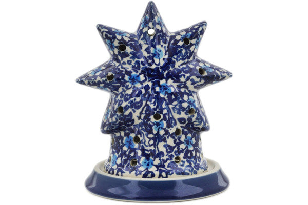 Polish Pottery 5" Candle Holder Flowers On The Lake
