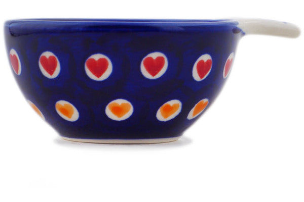 Polish Pottery 1/4 Cup Measuring Cup Heart Disco - Thumbnail 4