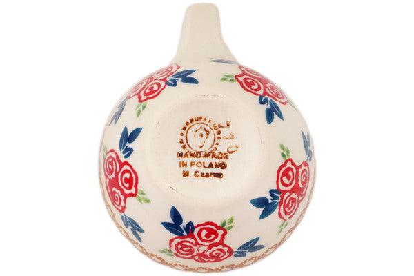 Polish Pottery 1/3 Cup Measuring Cup Radiant Roses - Thumbnail 2