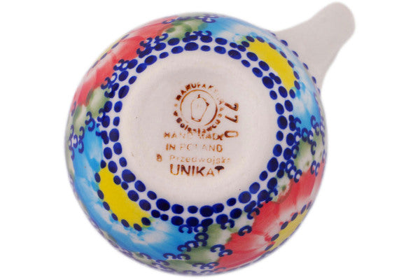 Polish Pottery 1/3 Cup Measuring Cup Spotted Garden UNIKAT - Thumbnail 2