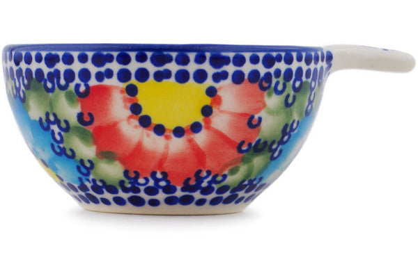 Polish Pottery 1/3 Cup Measuring Cup Spotted Garden UNIKAT - Thumbnail 3