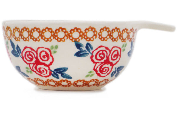 Polish Pottery 1/2 Cup Measuring Cup Radiant Roses