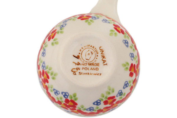 Polish Pottery 1/3 Cup Measuring Cup Red Chains UNIKAT - Thumbnail 4