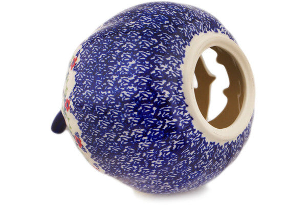 Polish Pottery 6" Jack O Lantern Candle Holder Rings Of Happiness - Thumbnail 2