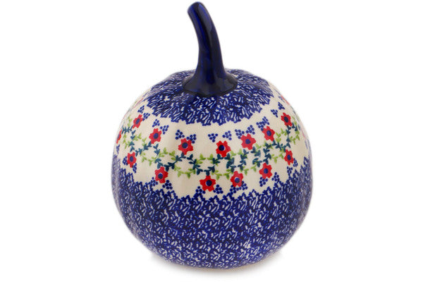 Polish Pottery 6" Jack O Lantern Candle Holder Rings Of Happiness - Thumbnail 4
